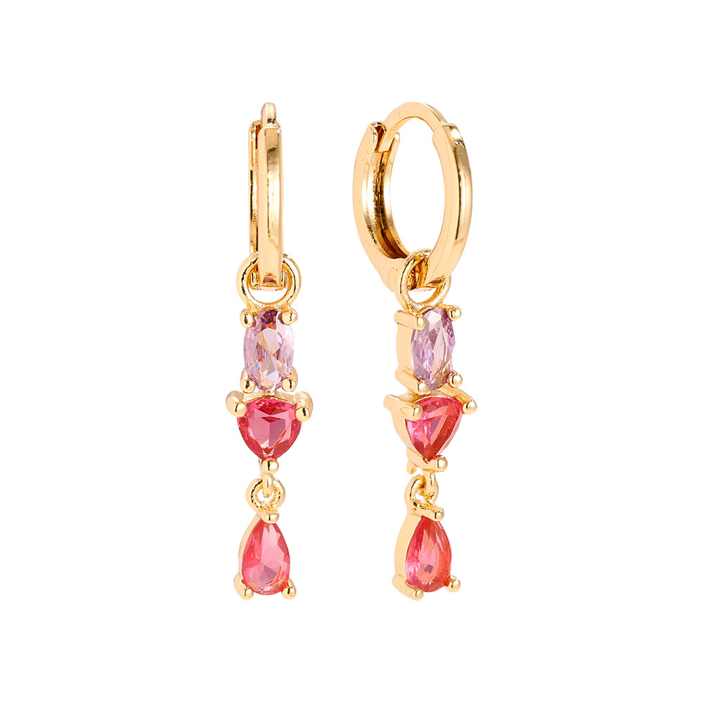 3cm Pinky Drop gold-plated earrings    