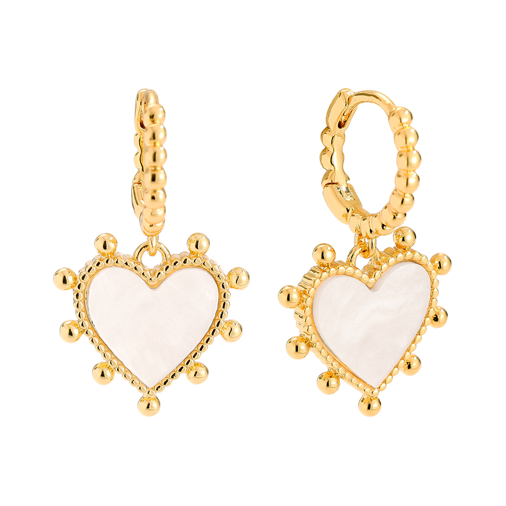 25mm Shell Heart Gold-plated Earrings      