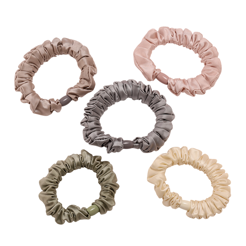 5 pcs. Large satin scrunchie set
