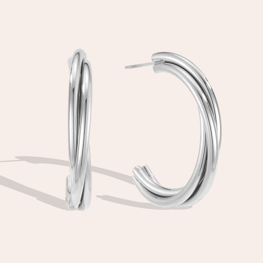Stainless steel earrings, 30mm, beautiful circle 