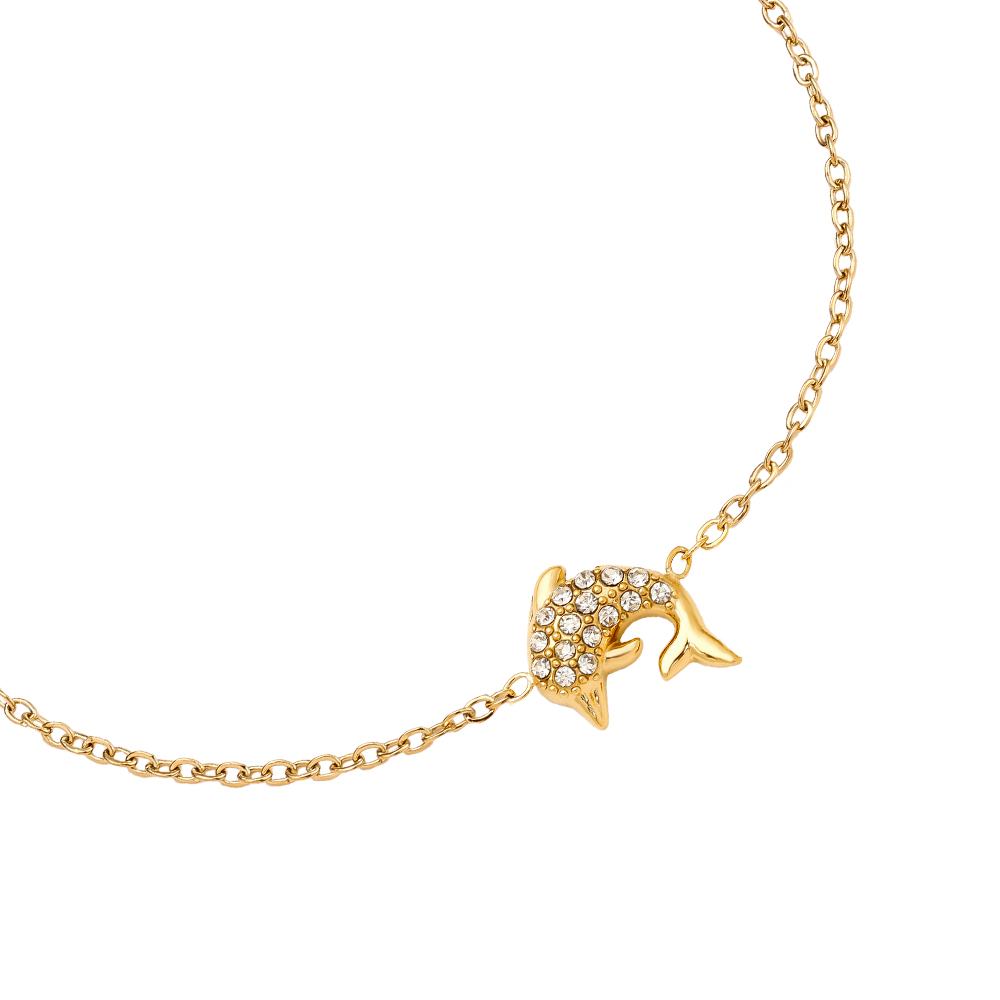 17cm Diamond Dolphin stainless steel bracelet    