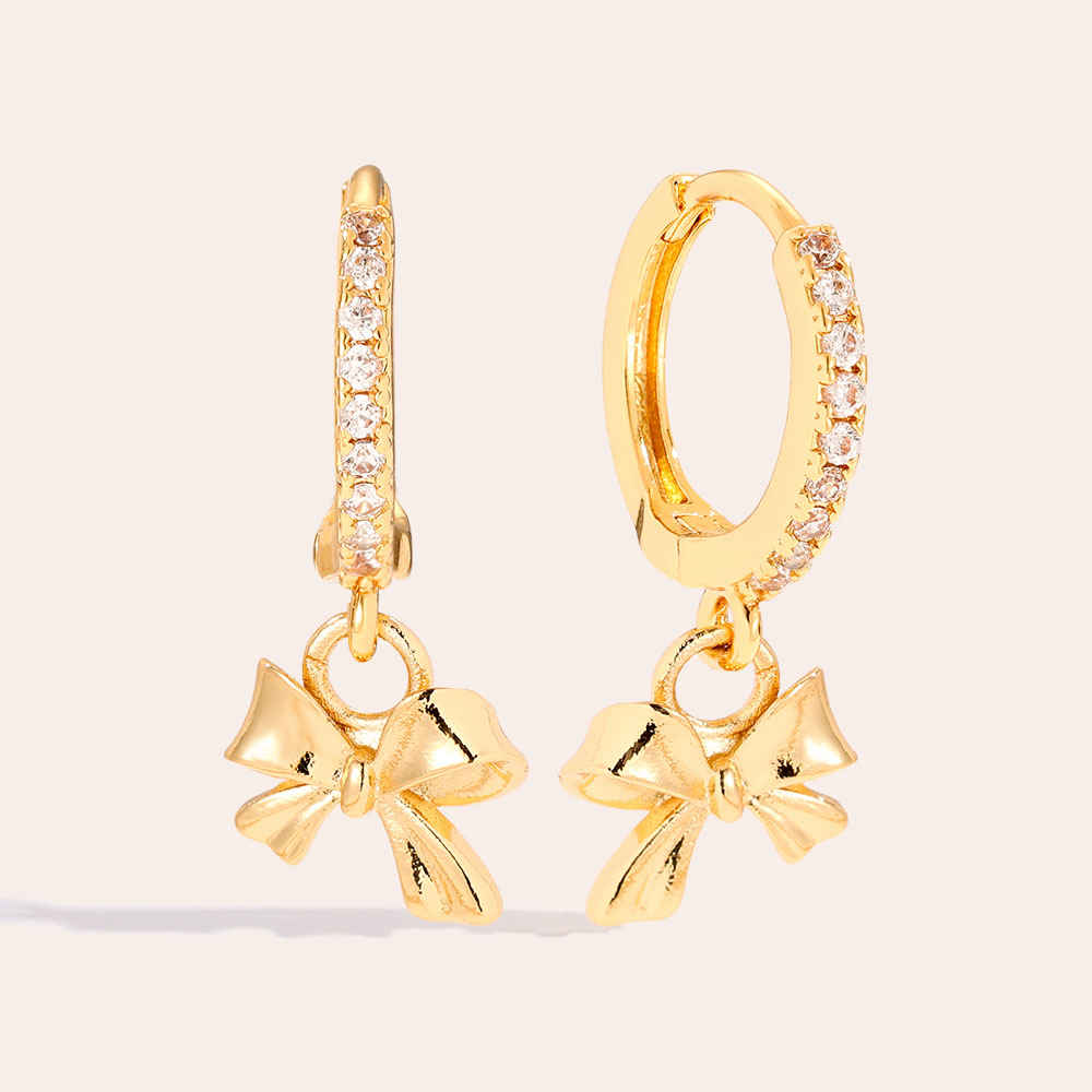 2.4cm Nice Bowtie Gold-plated Earrings    2.4cm Nice Bowtie Gold-plated Earrings