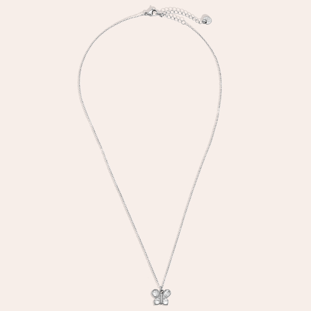 40cm Nice Diamond Butterfly stainless steel necklace       