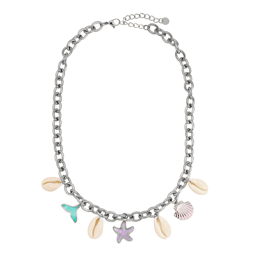 39cm Colourful Ocean stainless steel necklace