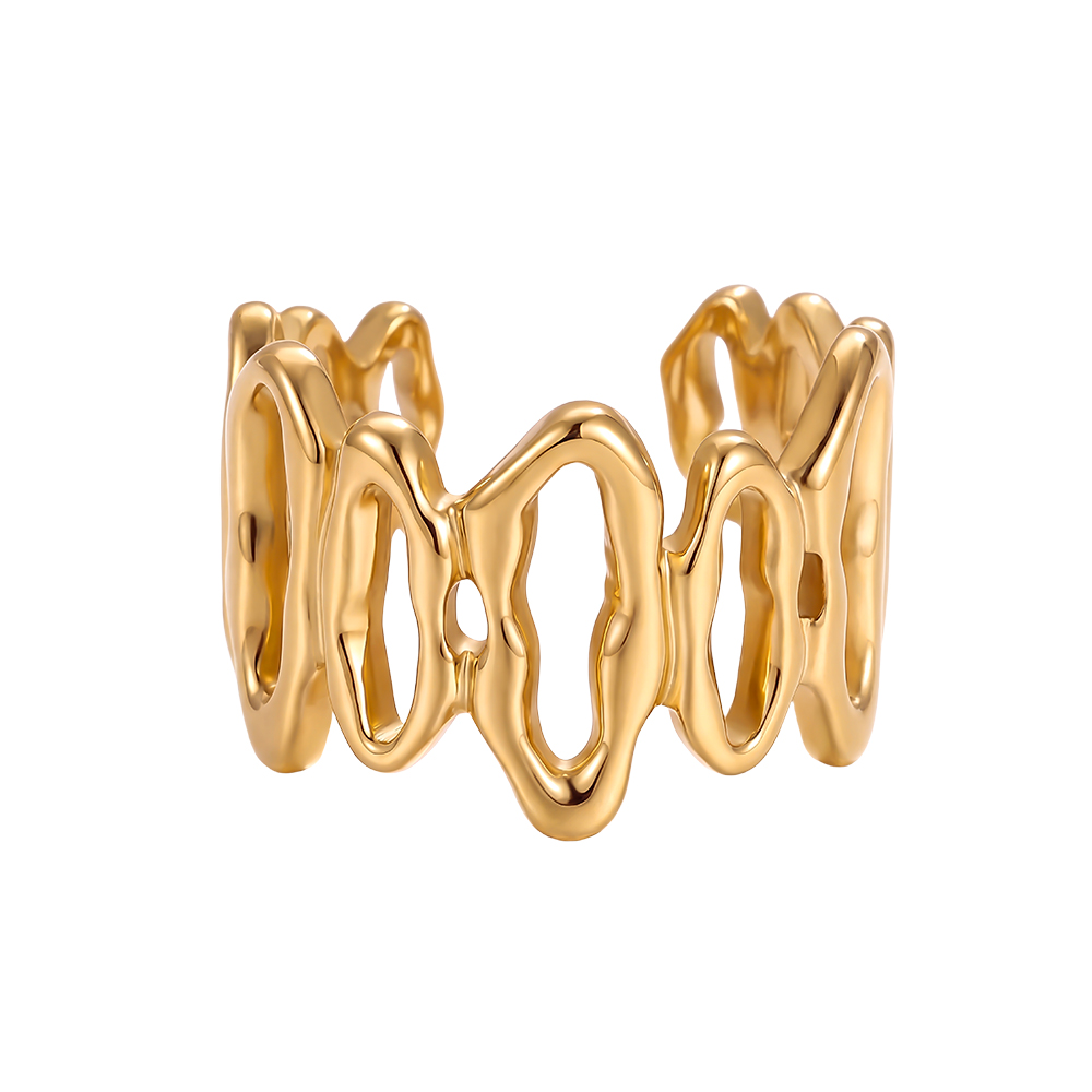 Adjustable irregularly shaped elliptical stainless steel ring    