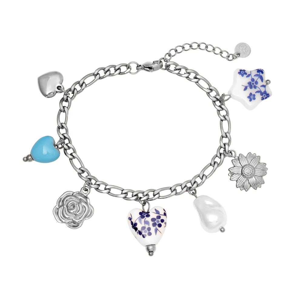 17cm Fancy Charms stainless steel bracelet  