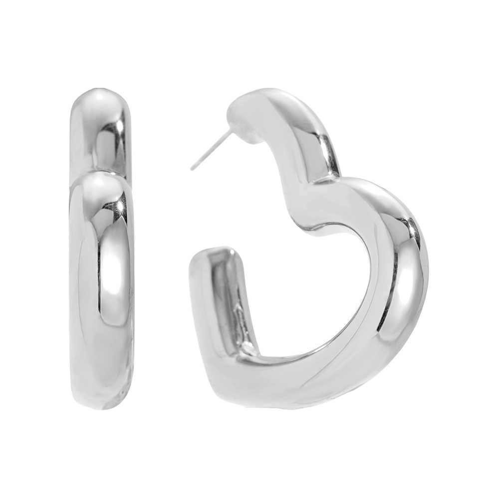 4cm Great Heart Hoop stainless steel earrings        