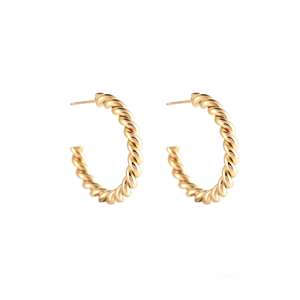 Stainless steel earrings Cable Twist