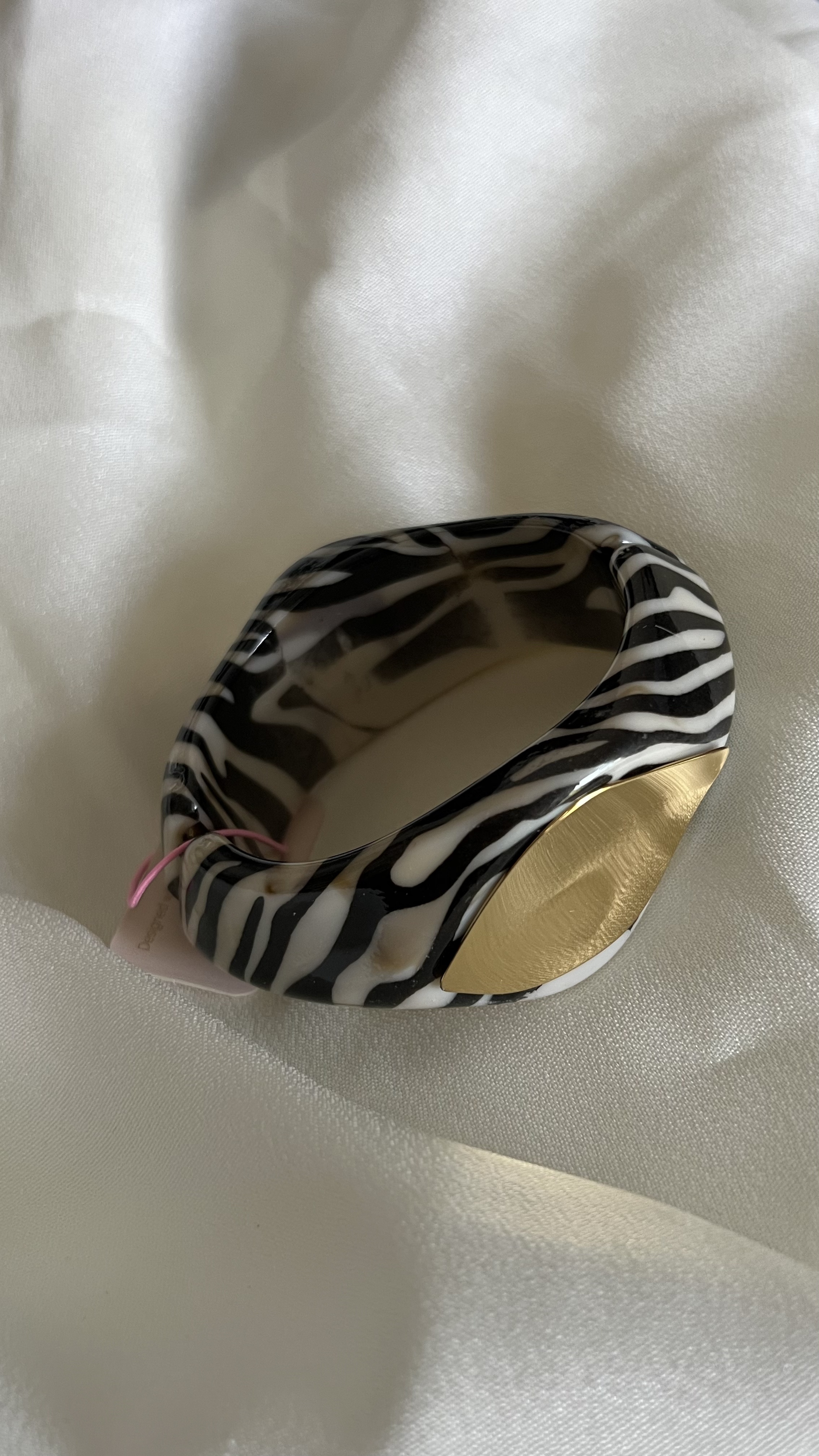 Irregular Chunky Resin Stainless Steel Bangle 