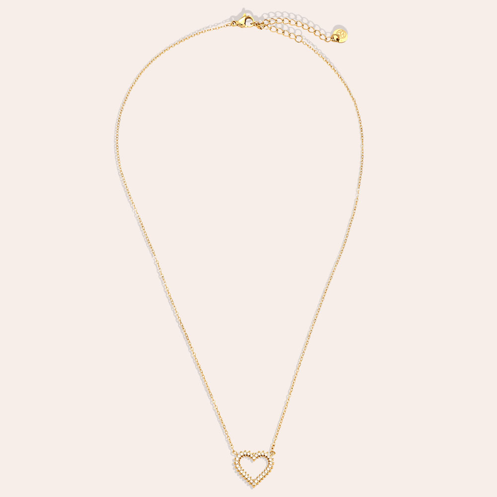 41cm Diamond Nice Heart stainless steel necklace    