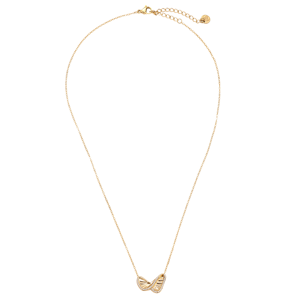 40cm Like Diamond Butterfly Stainless Steel Necklace       