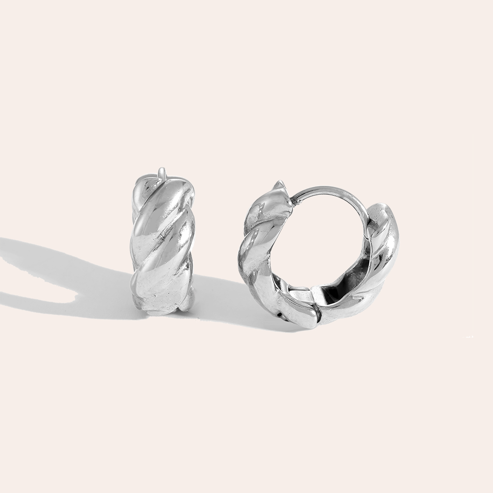 Stainless steel earrings The Twist Ring