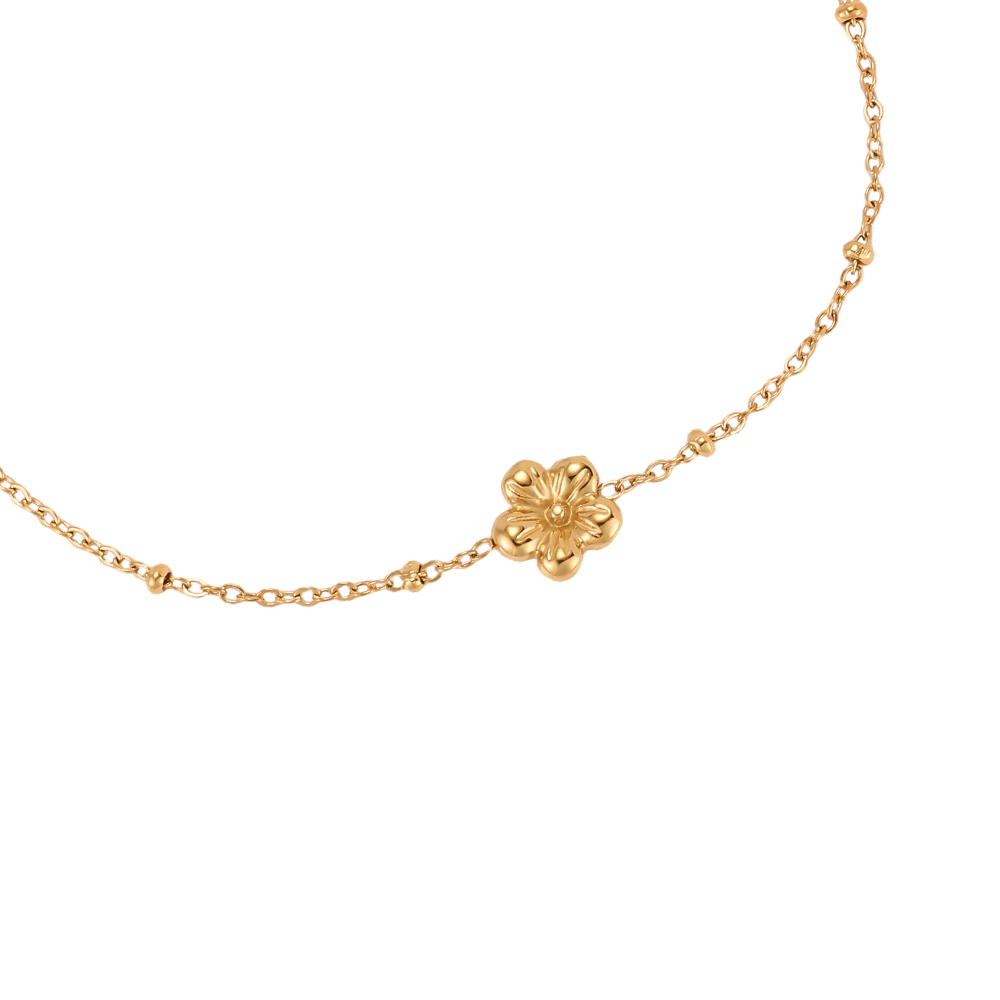 17cm mini flower stainless steel bracelet 