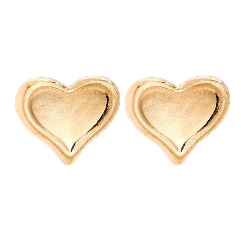 3*3cm Gold Heart stainless steel earrings       