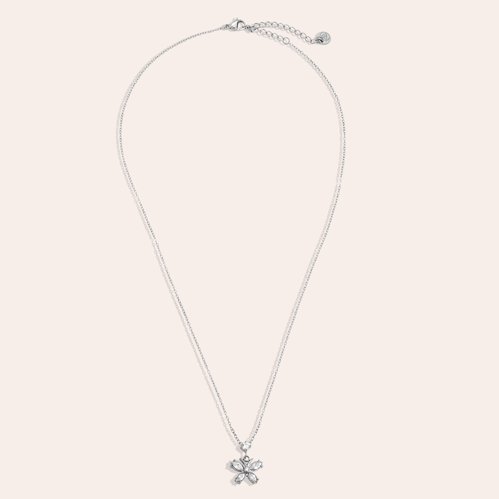 40cm zirconia butterfly stainless steel necklace 