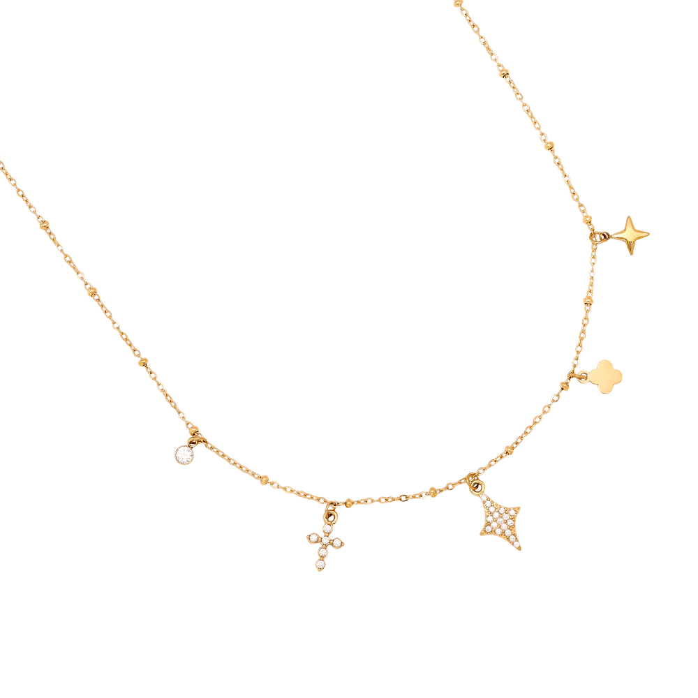 40cm Mini Diamond Charms stainless steel necklace 