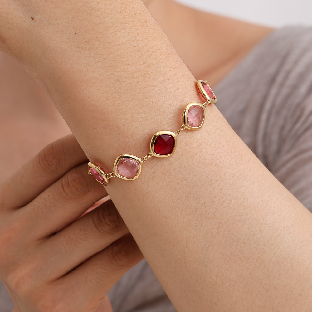 17cm Nice Pinky Cube stainless steel bracelet 