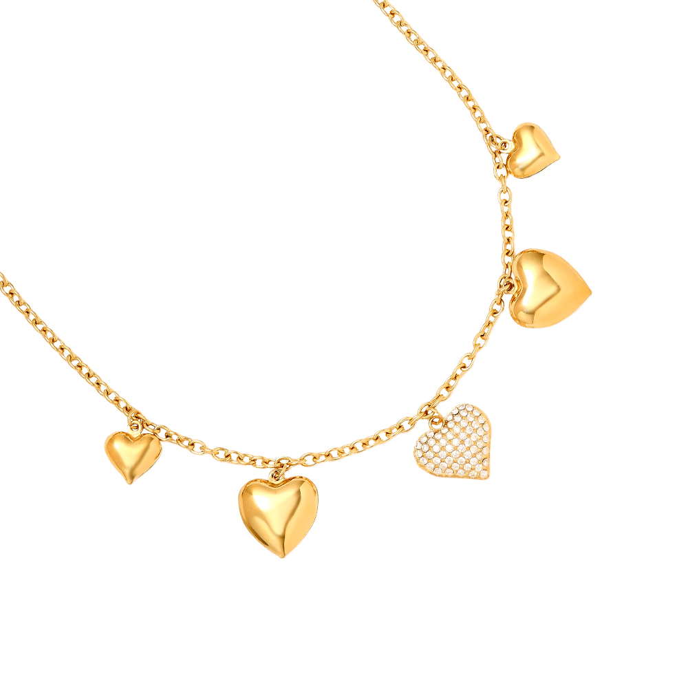 45cm Many Great Hearts stainless steel necklace     