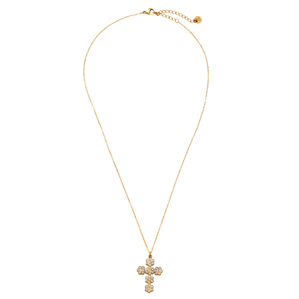 39cm Diamond Nice Cross stainless steel necklace      
