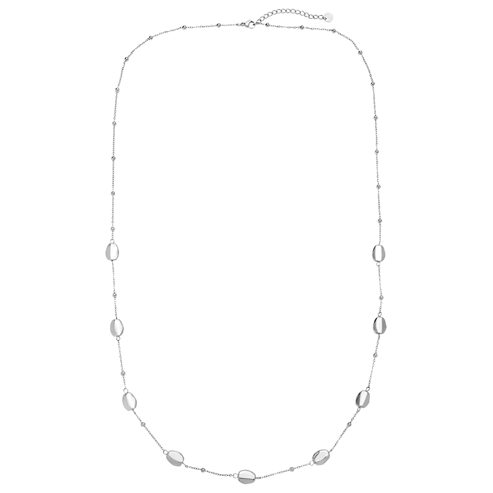 Stainless steel necklace 80cm Uneven Oval Chain