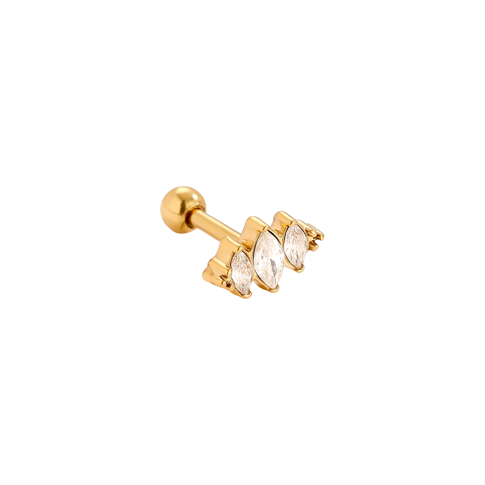 8mm Three Diamond Eye stainless steel piercing       