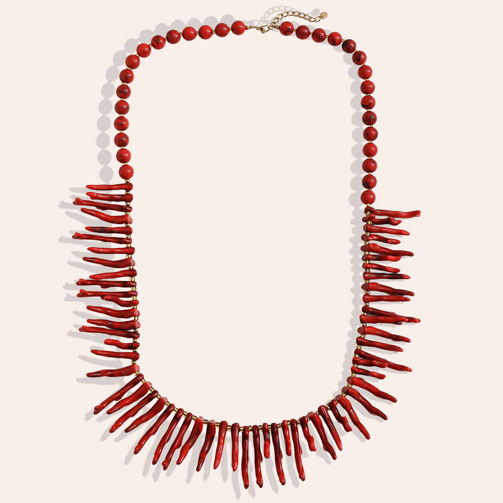 86cm acrylic herringbone shape stainless steel necklace     