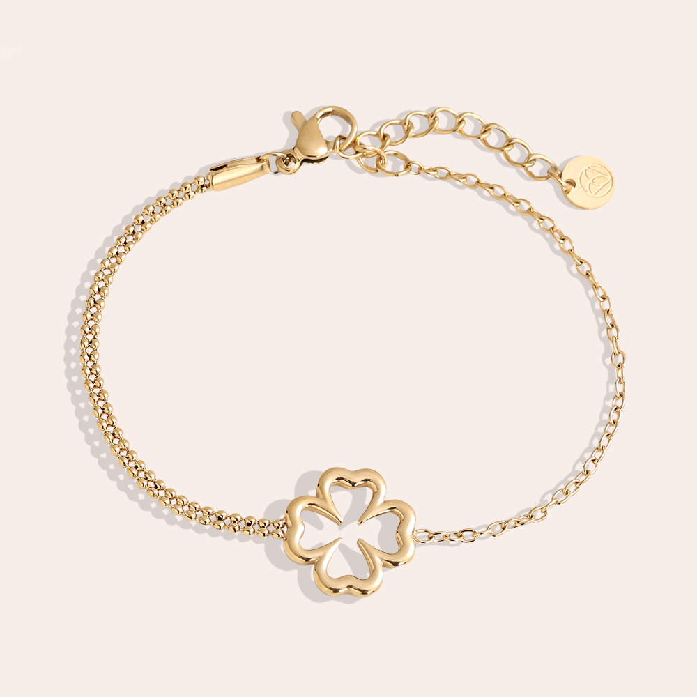 16cm Plain flower stainless steel bracelet       