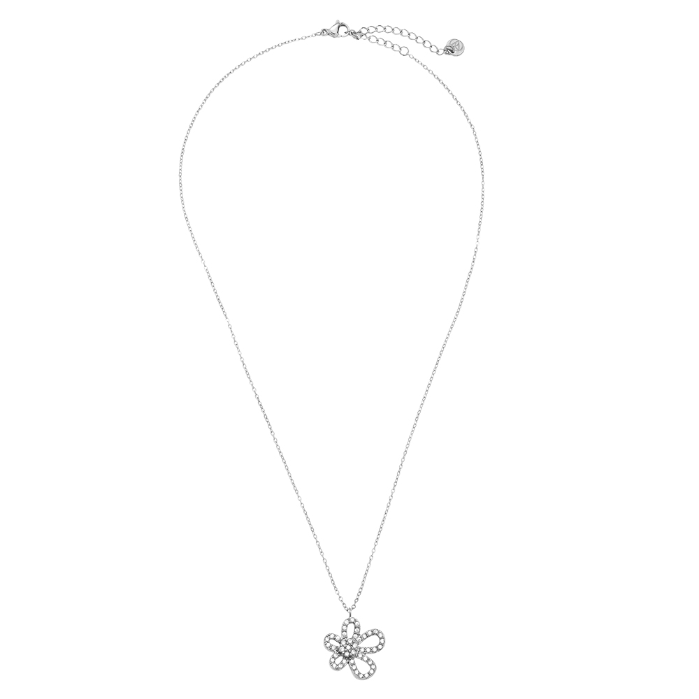 40cm Cool Diamond Flower stainless steel necklace  