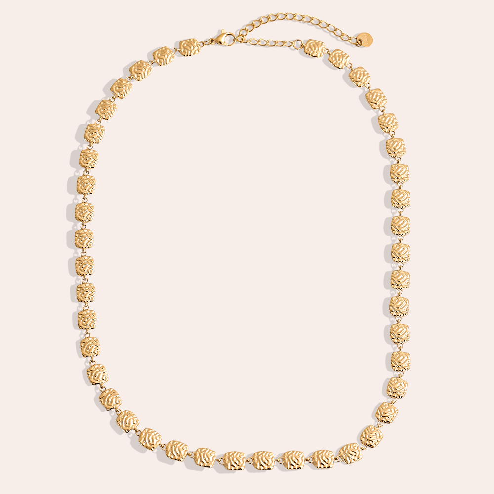 43cm irregular squares stainless steel necklace    