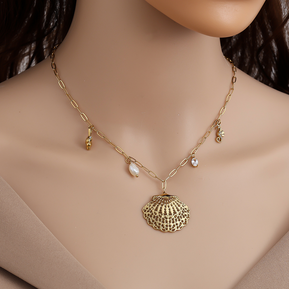 42cm Ocean And Charms stainless steel necklace     