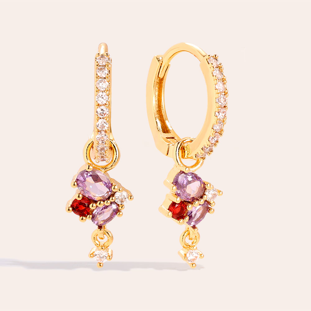 24mm Nice Diamond Gold-plated Earrings       
