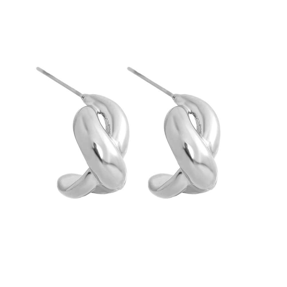23mm knot stainless steel earrings