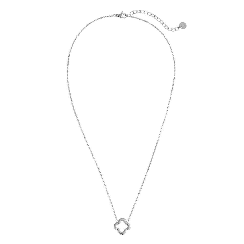 40cm lucky shamrock stainless steel necklace     