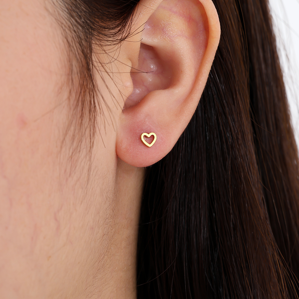 5mm mini hollow heart stainless steel piercing     