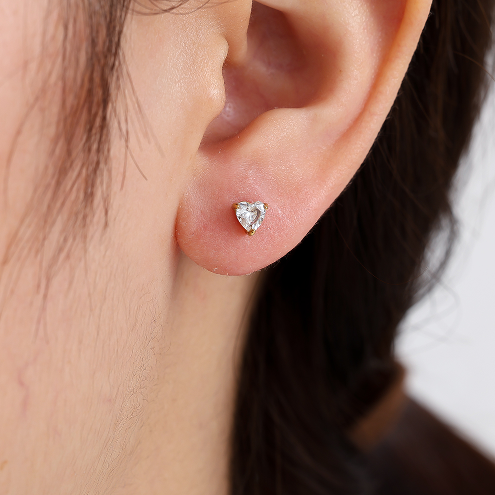 5mm Mini Diamond Heart stainless steel piercing       