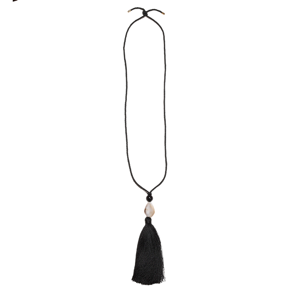 90cm acrylic shell polyester cord necklace