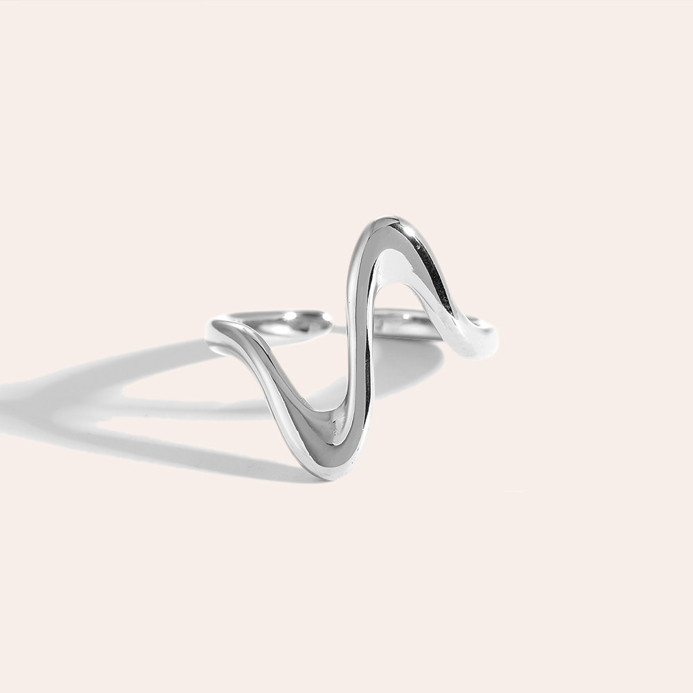 Stainless steel ring Heart Beat