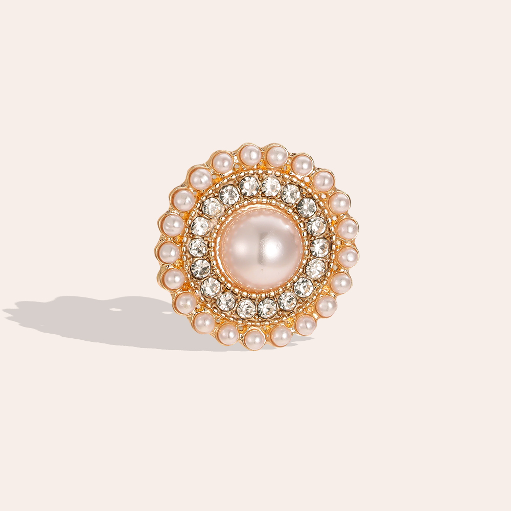 20mm pearl circle decorative button brooch