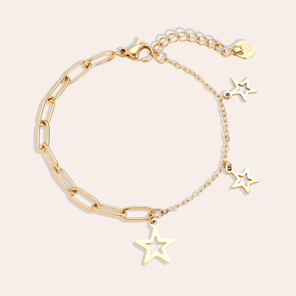 Stainless steel bracelet 16cm Hollow Stars