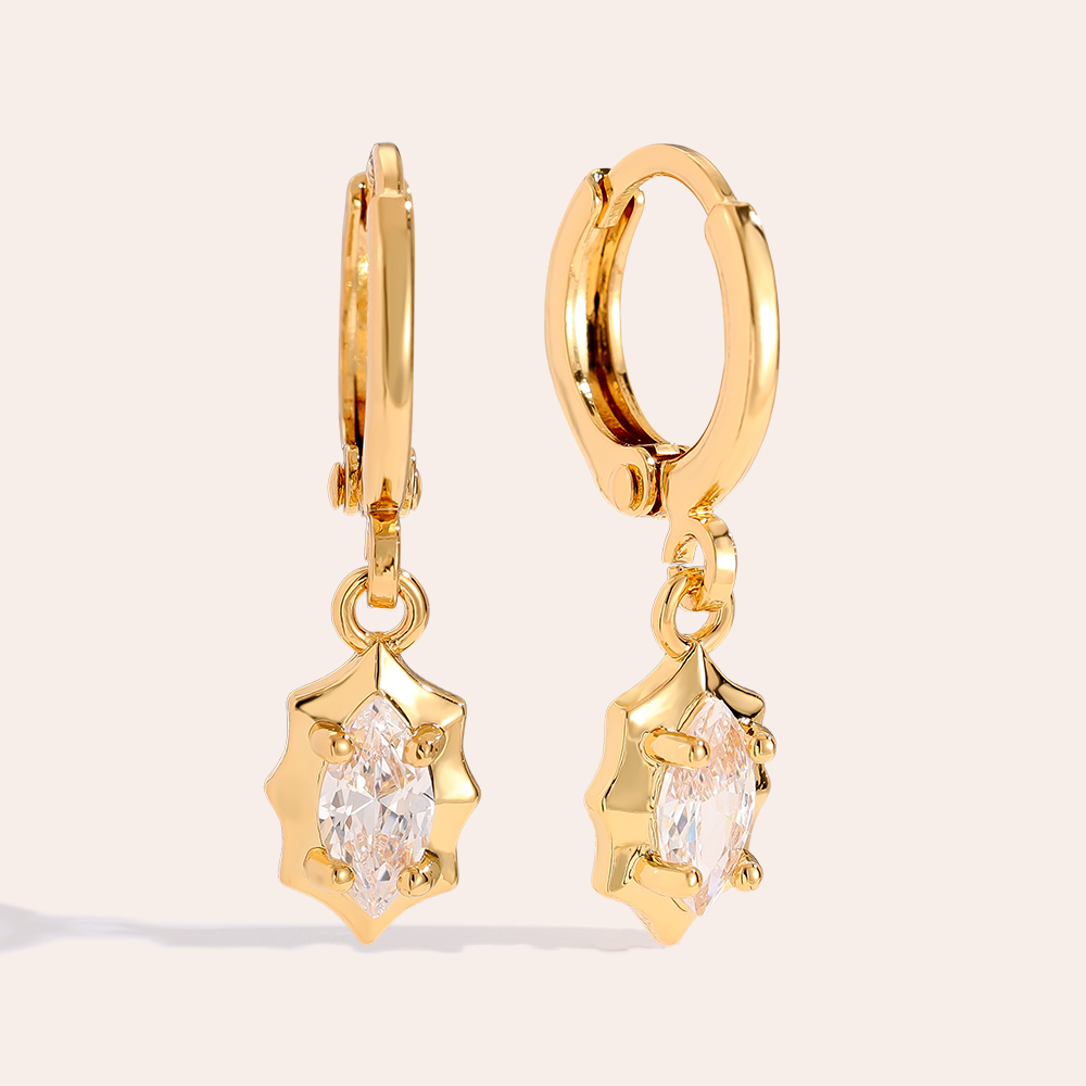 2.4cm Fine Diamond Gold Plated Earrings        2.4cm Fine Diamond Gold Plated Earrings