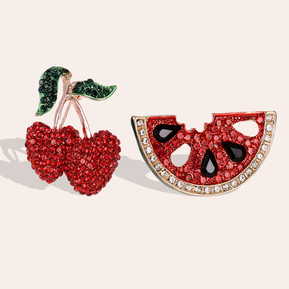 43mm cherry watermelon brooch   