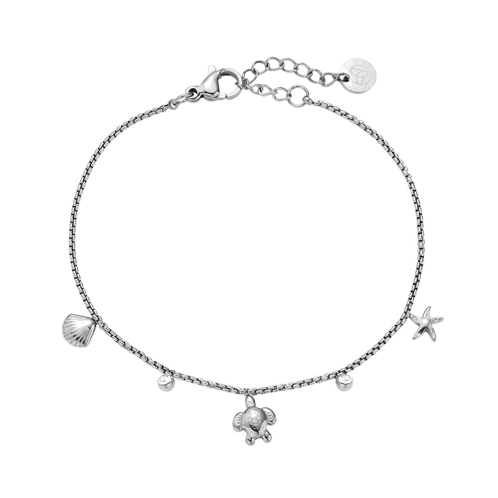 17cm Mini Sea Life And Diamond stainless steel bracelet 