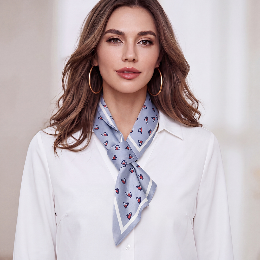 76cm small heart-shaped patterned scarf 