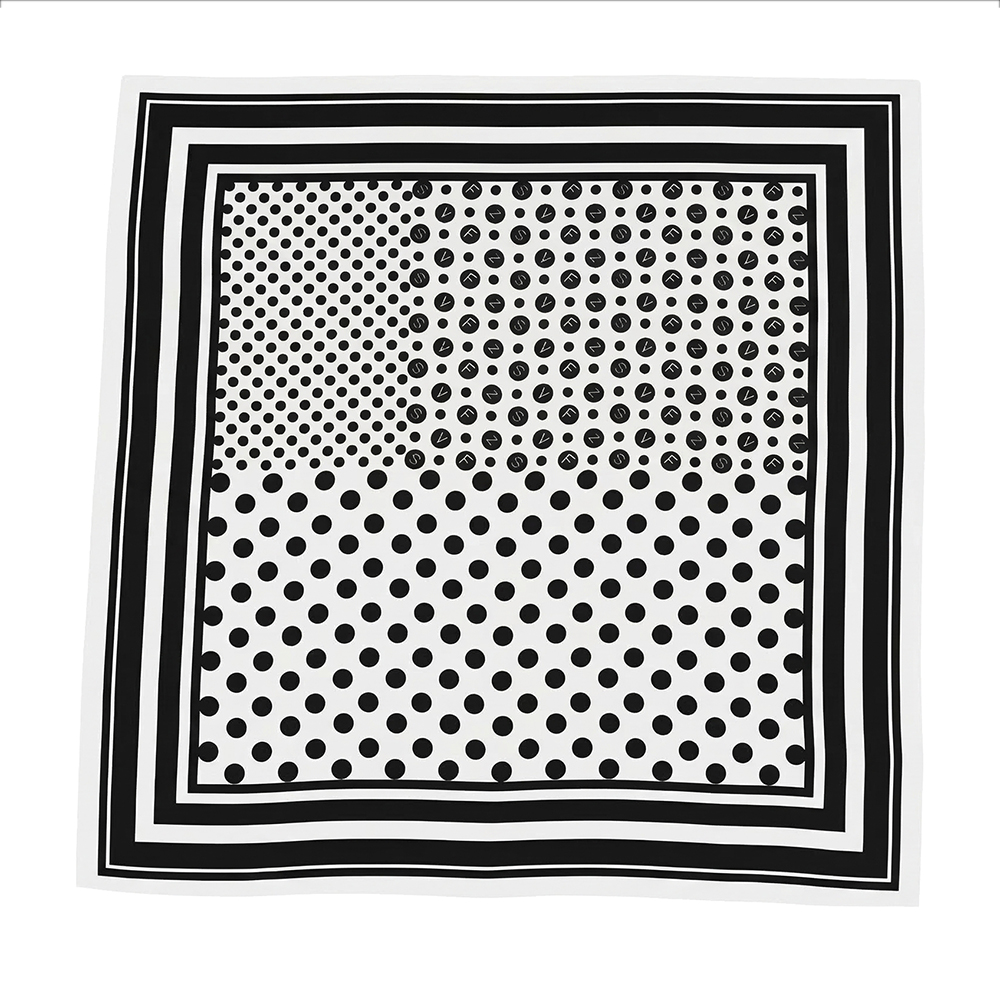 68*68cm Black White Dot Pattern Scarf