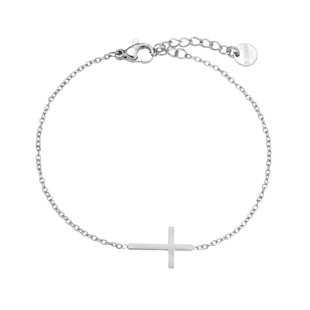 17cm cross stainless steel bracelet