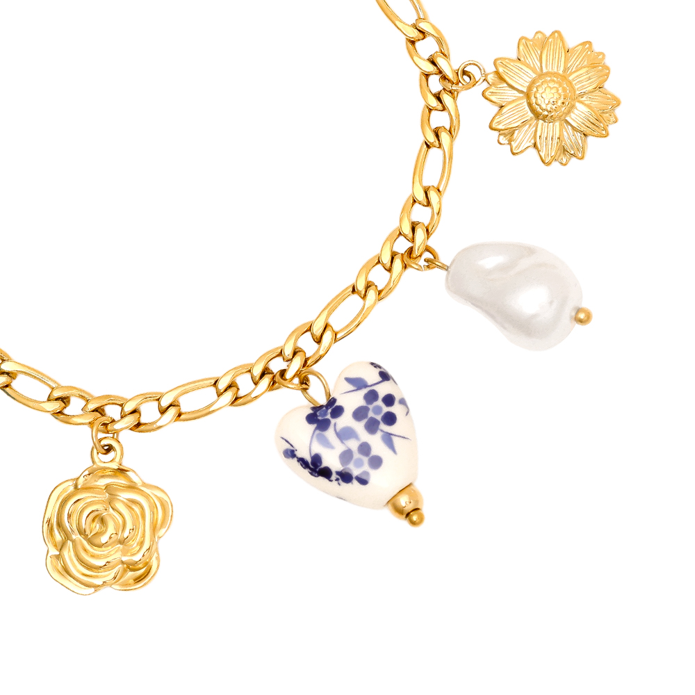 17cm Fancy Charms stainless steel bracelet  