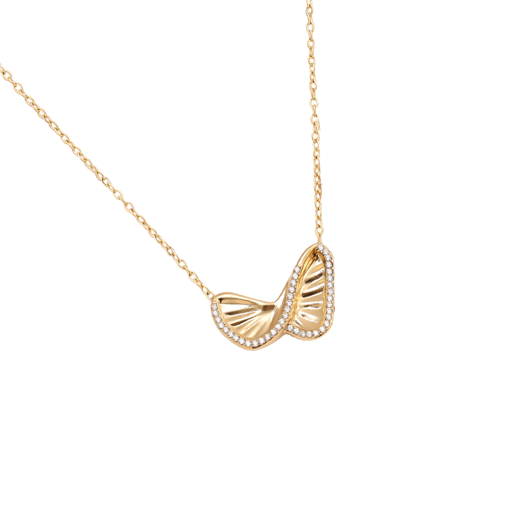40cm Like Diamond Butterfly Stainless Steel Necklace       