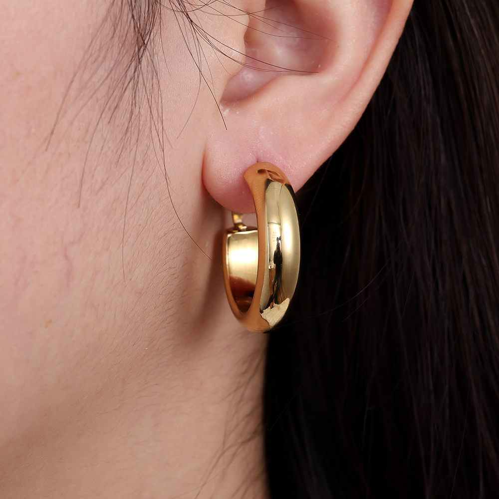 Stainless steel earrings 3cm Simple Circle