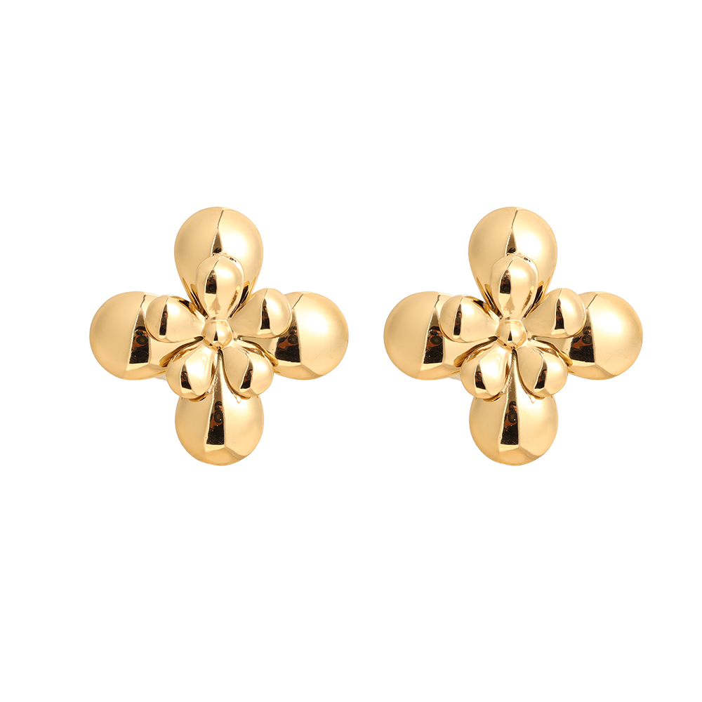 2.3cm Beautiful flower stainless steel earrings     