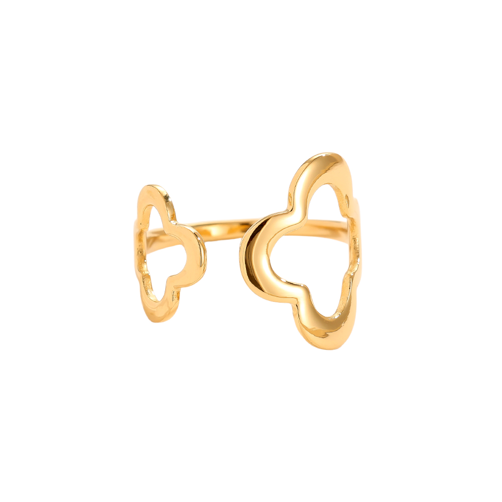 Two Clover stainless steel ring    